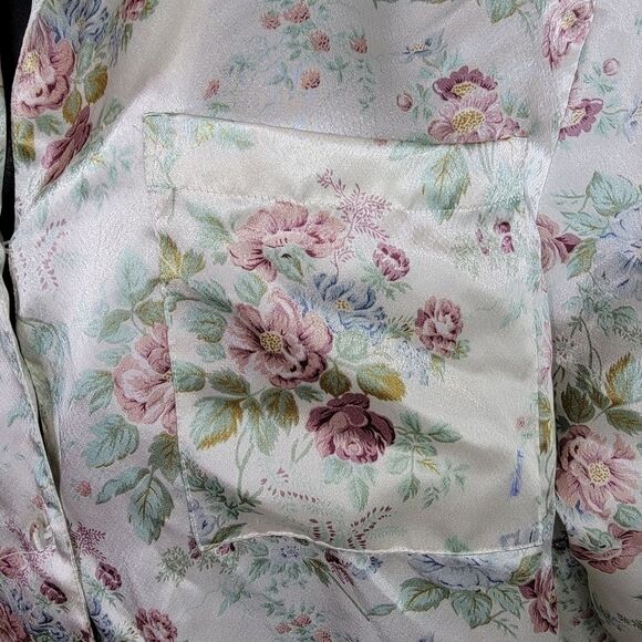 Victoria's Secret vintage Gold label satin floral pajama top size medium - Picture 4 of 6